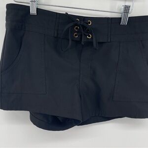 LA Blanca Board Beach Surf Sand Summer Shorts Solid Black Womens Small/ Med High